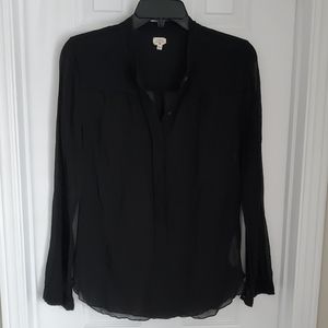 Wilfred EUC Gauzy Silk Blend Long Sleeve Button Up